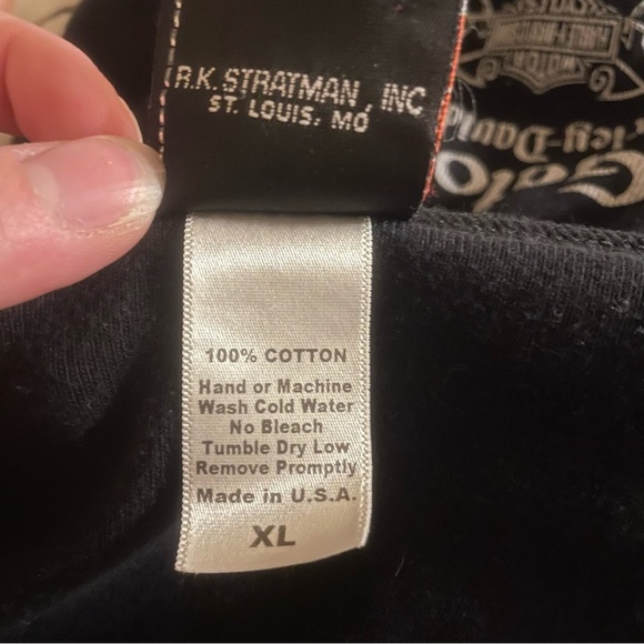 Harley-Davidson Black Zip-Up Vest Blue Decal Cotton Bike Week Shirt Size XL - Picture 7 of 7